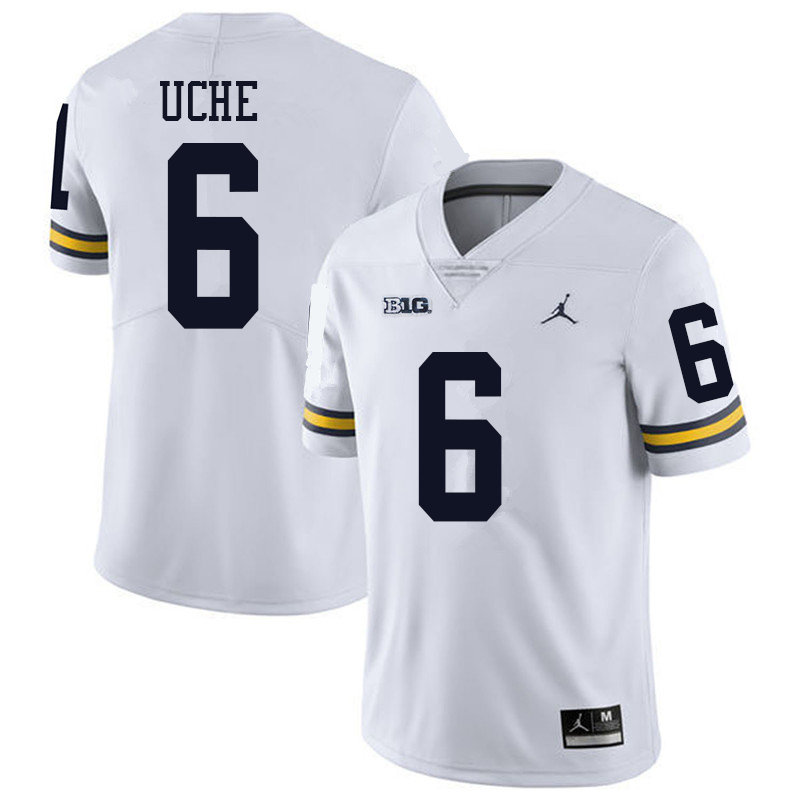 Jordan Brand Men #6 Josh Uche Michigan Wolverines College Football Jerseys Sale-White